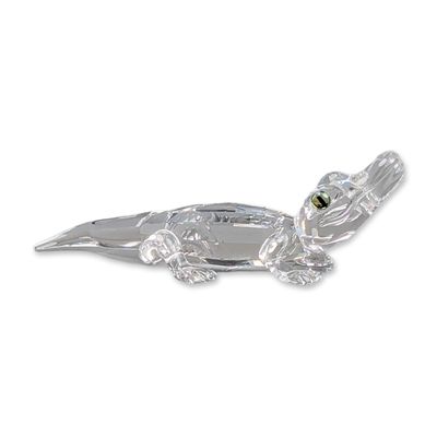 Swarovski Silver Crystal Figurine, Alligator