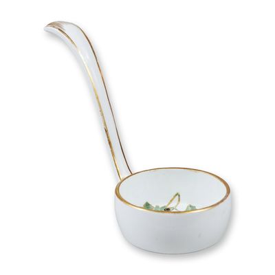 Wedgwood Porcelain Botanical Mayonnaise Sifter Ladle