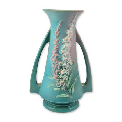 Roseville Pottery Foxglove Pattern Two-Handled Ceramic Vase
