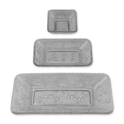 3pc Indiana Glass Harvest Grape Nested Trays