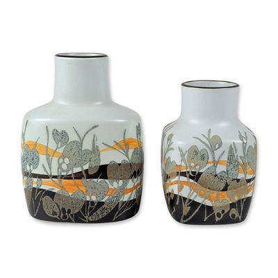 2pc Ivan Weiss for Royal Copenhagen Fajance Vases