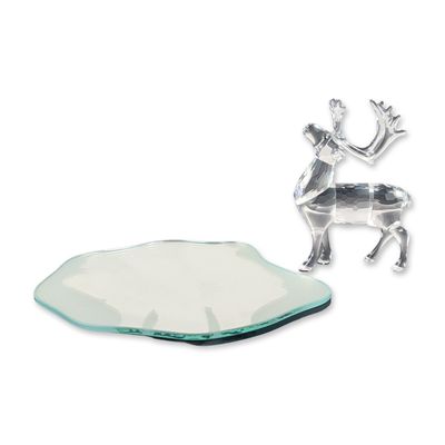 Swarovski Silver Crystal Reindeer with Ice Base