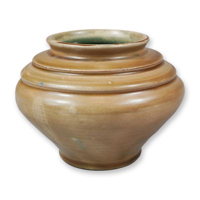 Signed Studio Pottery Tiered Shoulder Jar