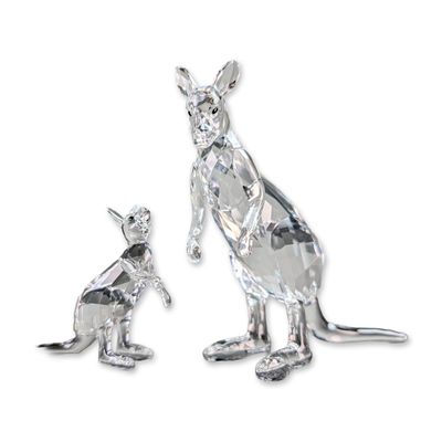 Swarovski Crystal Kangaroo Mother and Baby