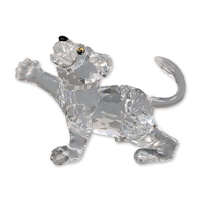 Swarovski Silver Crystal Figurine, Lion Cub