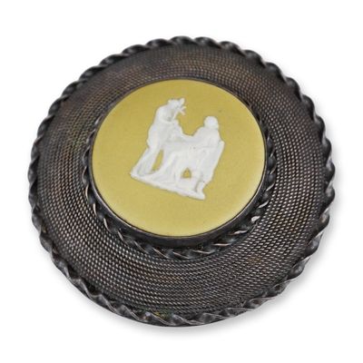 Lillian Pines New York Sterling Silver and Wedgwood Jasperware Brooch