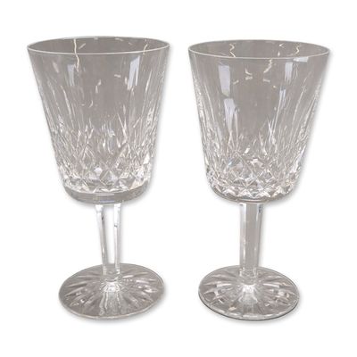 Pair of Waterford Lismore Crystal Goblets
