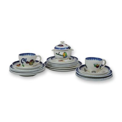 19pc Wedgwood Earthenware Child's Miniature Partial Tea Service