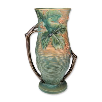 Roseville Art Pottery Vase, Green Bushberry