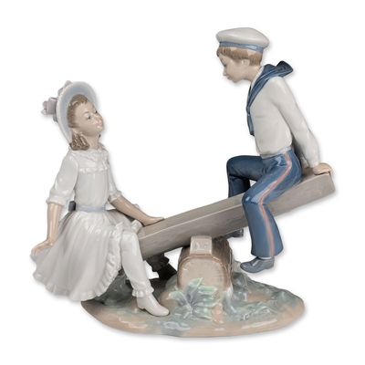 Lladro Porcelain Figurine, See-saw 01001255