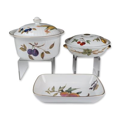 Three Royal Worcester Porcelain Serving Dishes, Evesham