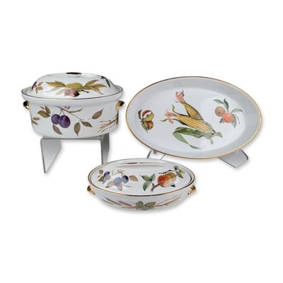 Three Royal Worcester Porcelain Serving Dishes, Evesham Gold