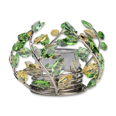 Swarovski Yasmine Hurel Crystal Leaves Tea Light Holder