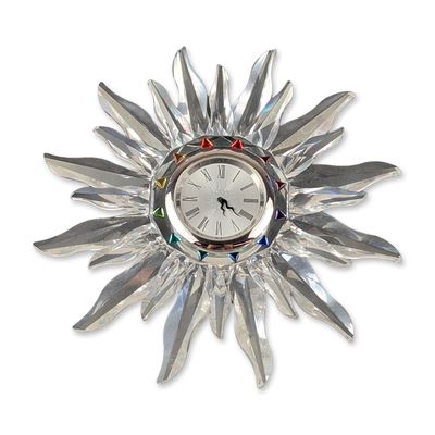 Swarovski Silver Crystal Solaris Table Clock