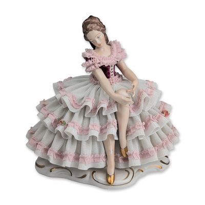 Dresden German Art Porcelain Lace Ballerina Figurine