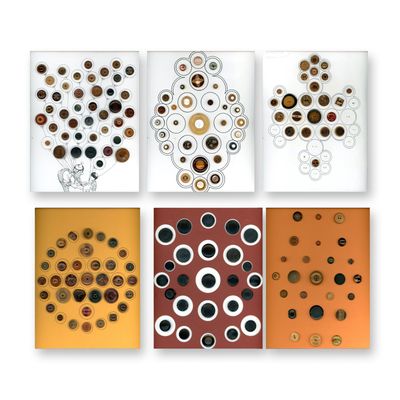 6 CARDS OF DIVISION ONE ASSORTED VEG. IV BUTTONS