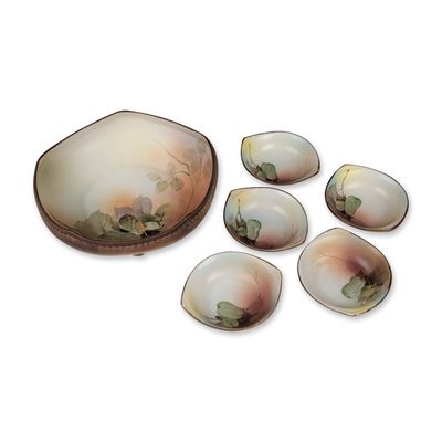 6pc Morimura Brothers Nippon Porcelain Nut Dish Set