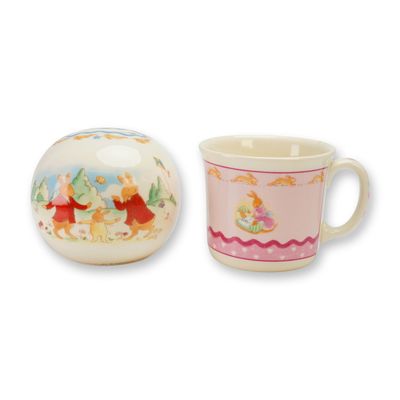 2pc Royal Doulton Bunnykins Bone China Money Ball and Mug