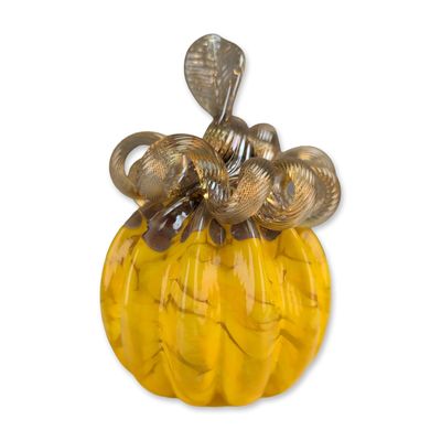 Steven Lundberg (American 1953-2008) Glass Art Pumpkin