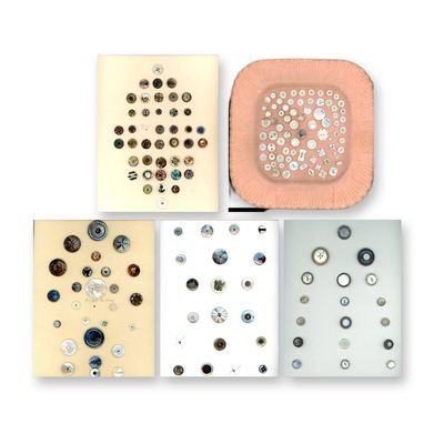 5 CARDS ASSORTED ANTIQUE PEARL BUTTONS