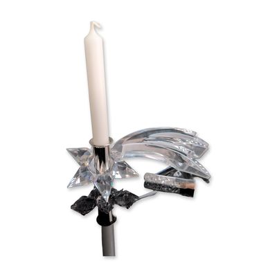 Swarovski Crystal Comet Candle Holder with Vial of Crystal Chatons