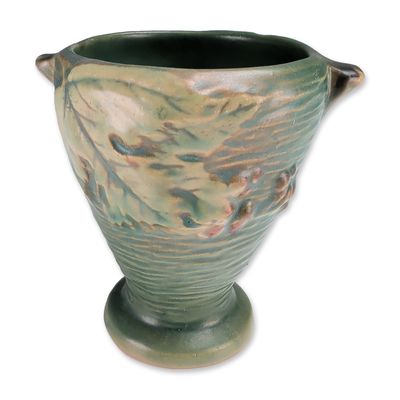 Roseville Bushberry Meadow Green Art Pottery Vase