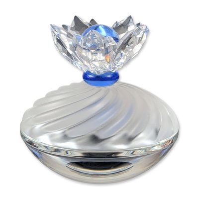 Swarovski Silver Crystal Blue Flower Jewel Box
