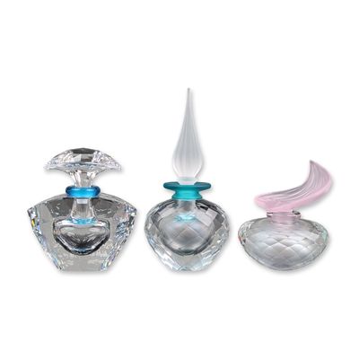 3pc Swarovski Silver Crystal Perfume Bottles
