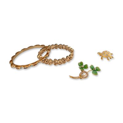 8pc Avon and Assorted Gold-Plated Costume Jewelry