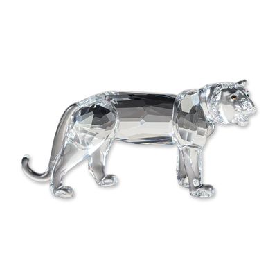 Swarovski Silver Crystal Tiger Figurine with Original Box
