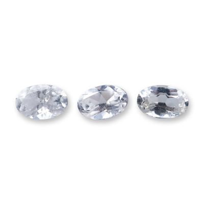 Trio of Oval Cut Aquamarine Gemstones