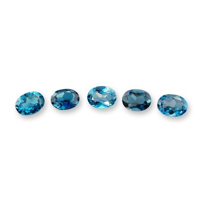 5pc Oval London Blue Topaz Gemstones
