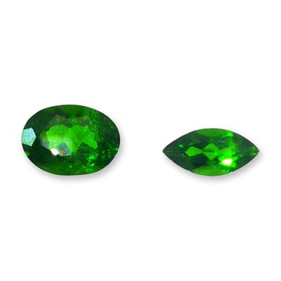 Pair of Loose Green Diopside Gemstones