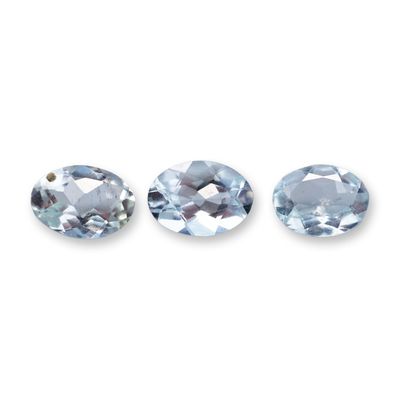 Three Oval Cut Loose Aquamarine Gemstones