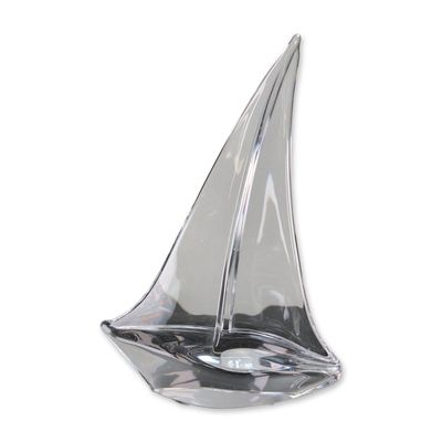 Daum France Modernist Crystal Sailboat Sculpture