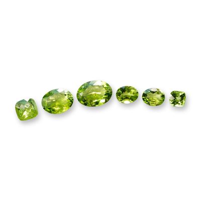Collection of Faceted Peridot Gemstones