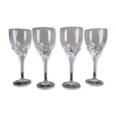 4pc Rosenthal Studio-Linie Iris Crystal Wine Glasses