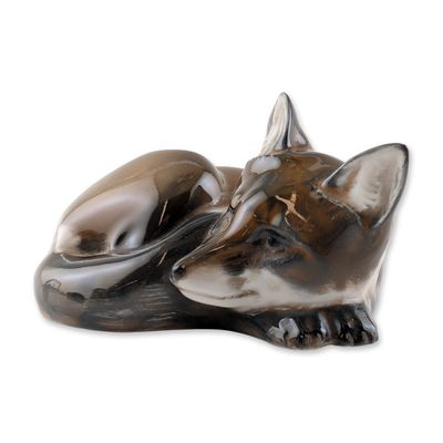 Rosenthal Porcelain Sleeping Fox Figurine
