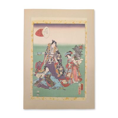 Utagawa Kunisada II (Japan 1823-1880) Woodcut on Paper from the Tale of Genji