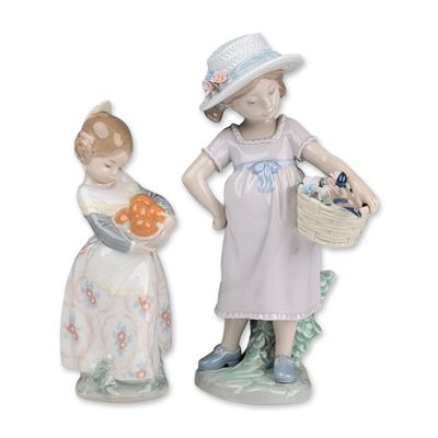 Two Lladro Porcelain Figurines, You're So Cute 01006826 & Girl from Valencia 01004841