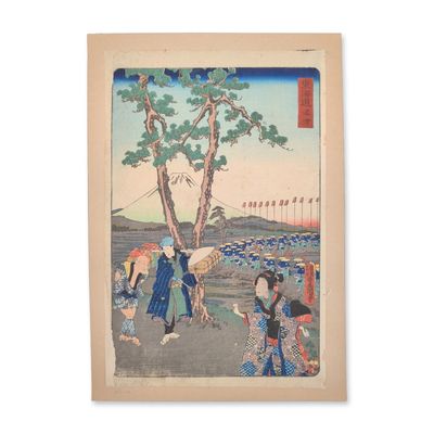 Utagawa Kunisada (Toyokuni III) (Japanese, 1786-1865) Woodcut on Paper Daimyo Procession from the