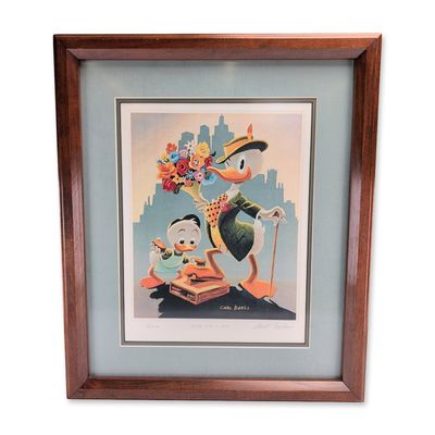 Carl Barks (American, 1901-2000) Lithograph on Paper & Catalogue, Donald Duck, Signed