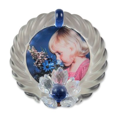 Swarovski Blue Flower Crystal Picture Frame