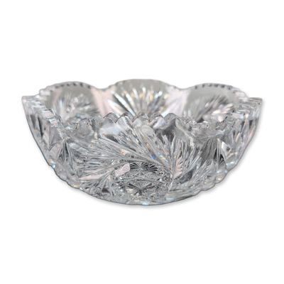 American Brilliant Period Style Cut Crystal Centerpiece Bowl
