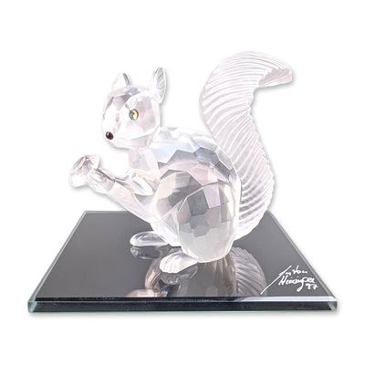 Swarovski SCS 1997 Squirrel Crystal Figurine w/ Mirror Base