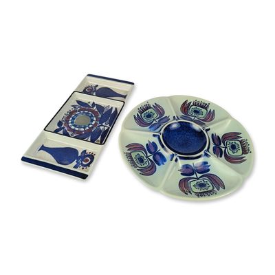 2pc Royal Copenhagen Tenera Fajance Serving Dishes