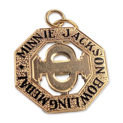 16K Gold Minnie Jackson Bowling Medal Pendant