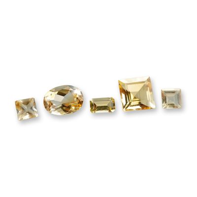 5pc Citrine Gemstones in Various Shapes and Sizes