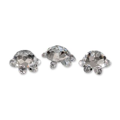 Three Swarovski Silver Crystal Figurines, Turtles