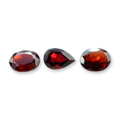 4pc Red Garnet Gemstones in Vatious Shapes and Sizes